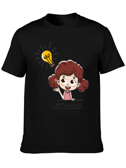 Camiseta Negra Estampada Girl Idea