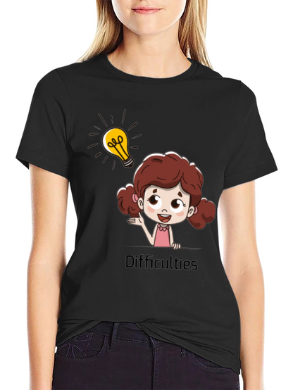 Camiseta Negra Estampada Girl Idea