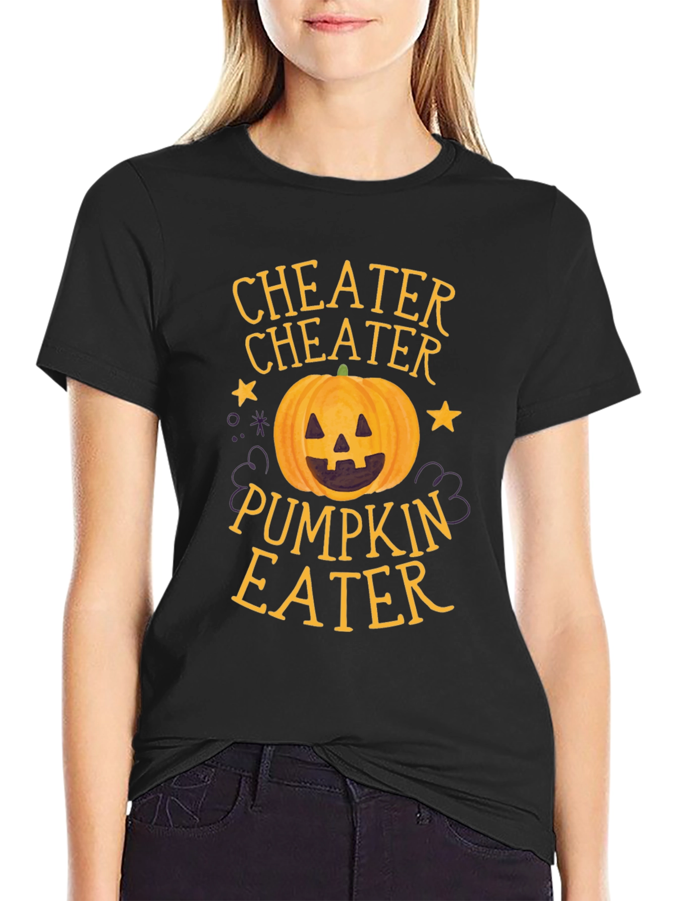 Camiseta Negra Cheater Pumpkin Eater Halloween