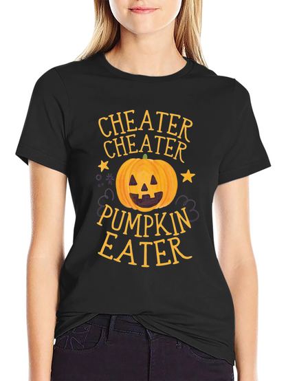 Camiseta Negra Cheater Pumpkin Eater Halloween