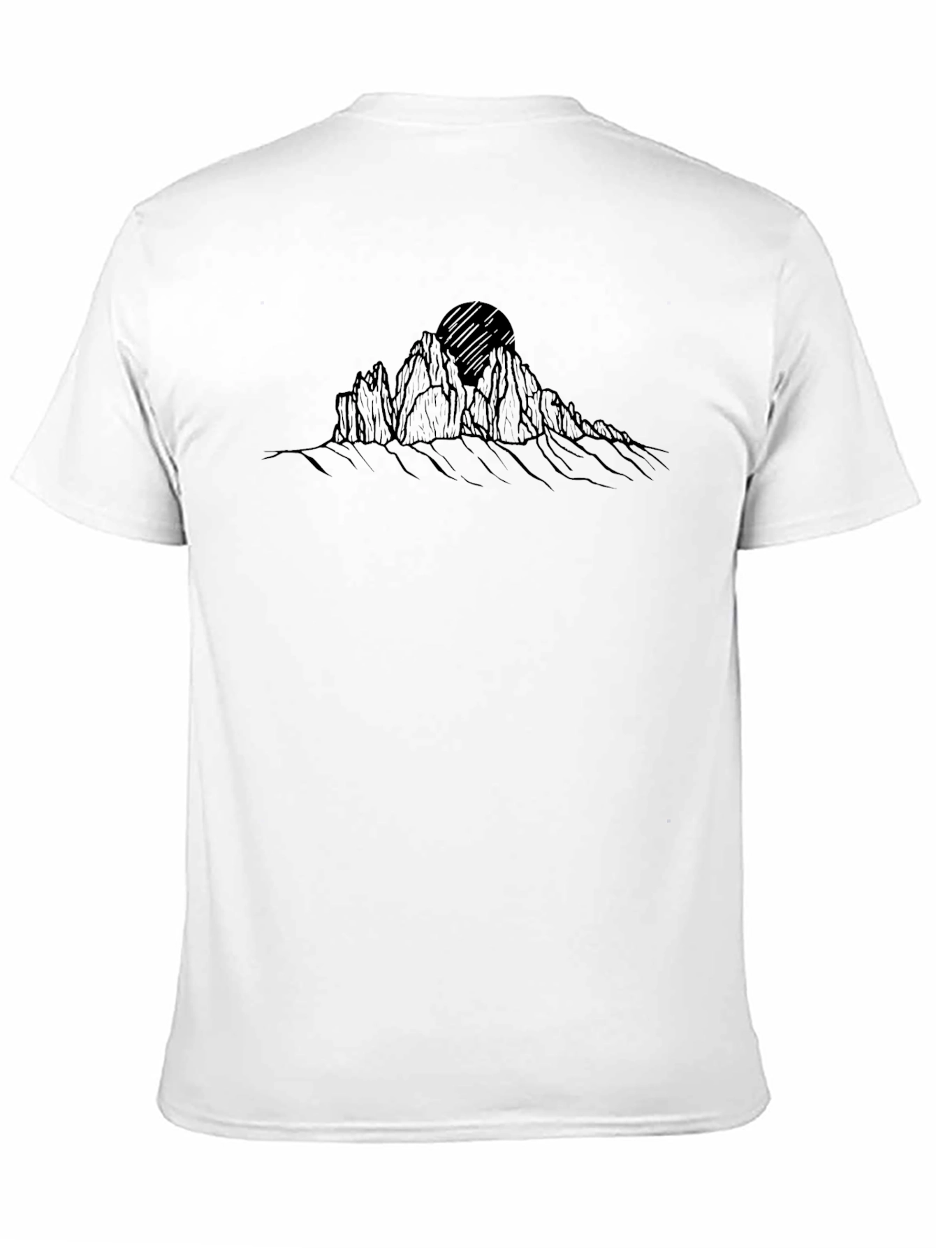 Camiseta Negra Montañas y Sol