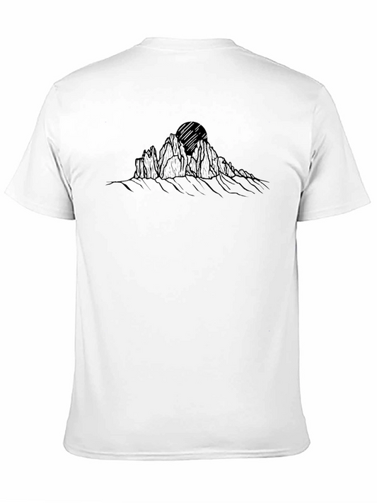 Camiseta Negra Montañas y Sol