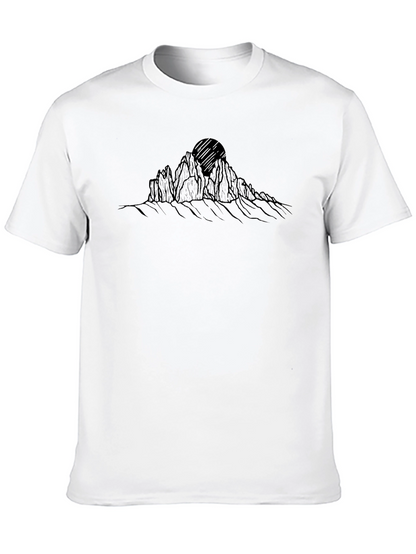 Camiseta Negra Montañas y Sol
