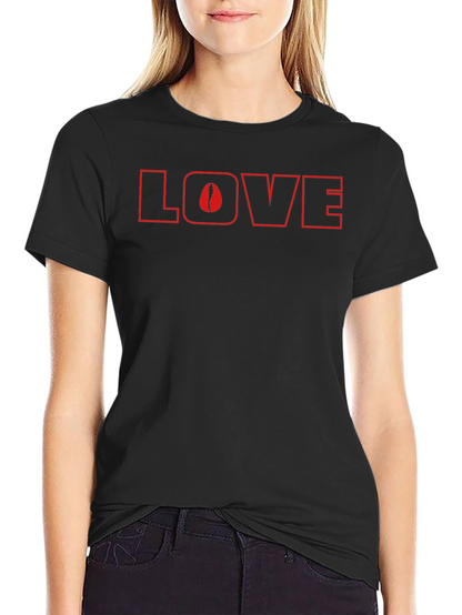 Camiseta Negra Love con Diseño de Columna Vertebral