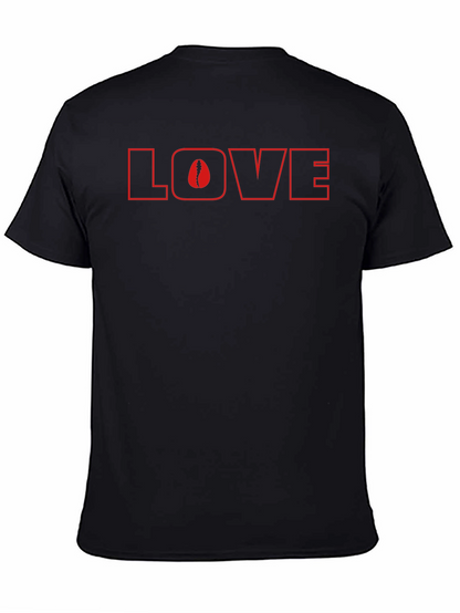 Camiseta Negra Love con Diseño de Columna Vertebral