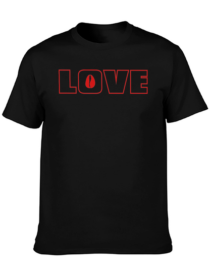 Camiseta Negra Love con Diseño de Columna Vertebral