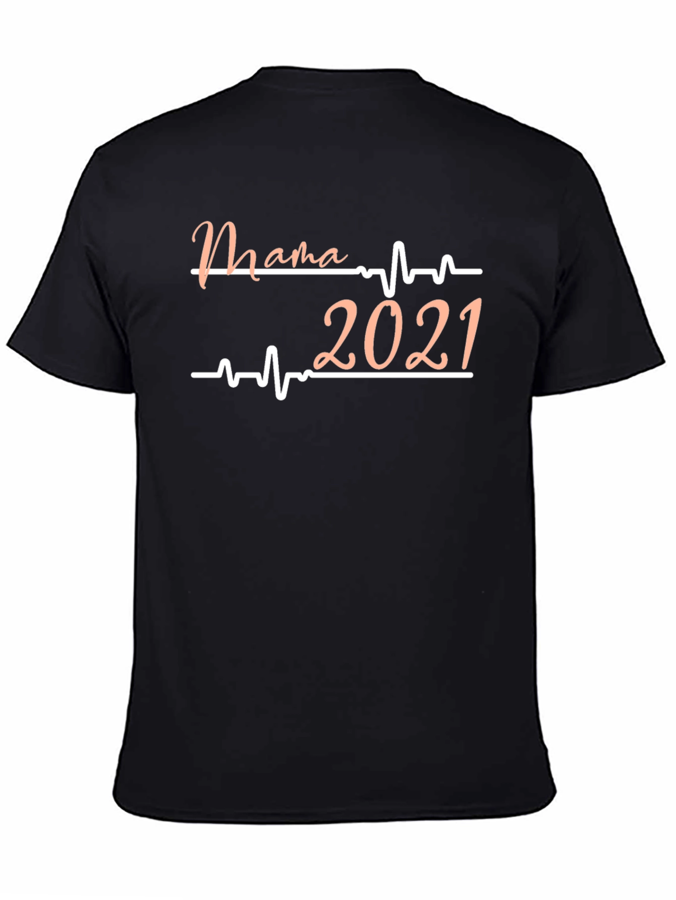 Camiseta Negra Mama 2021 con Diseño de Latido