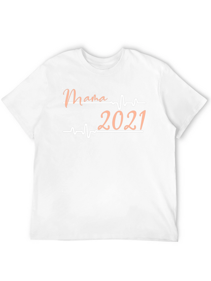 Camiseta Negra Mama 2021 con Diseño de Latido