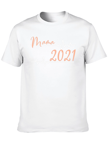 Camiseta Negra Mama 2021 con Diseño de Latido