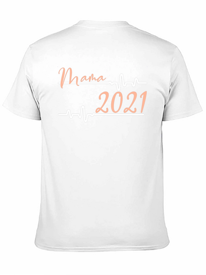 Camiseta Negra Mama 2021 con Diseño de Latido