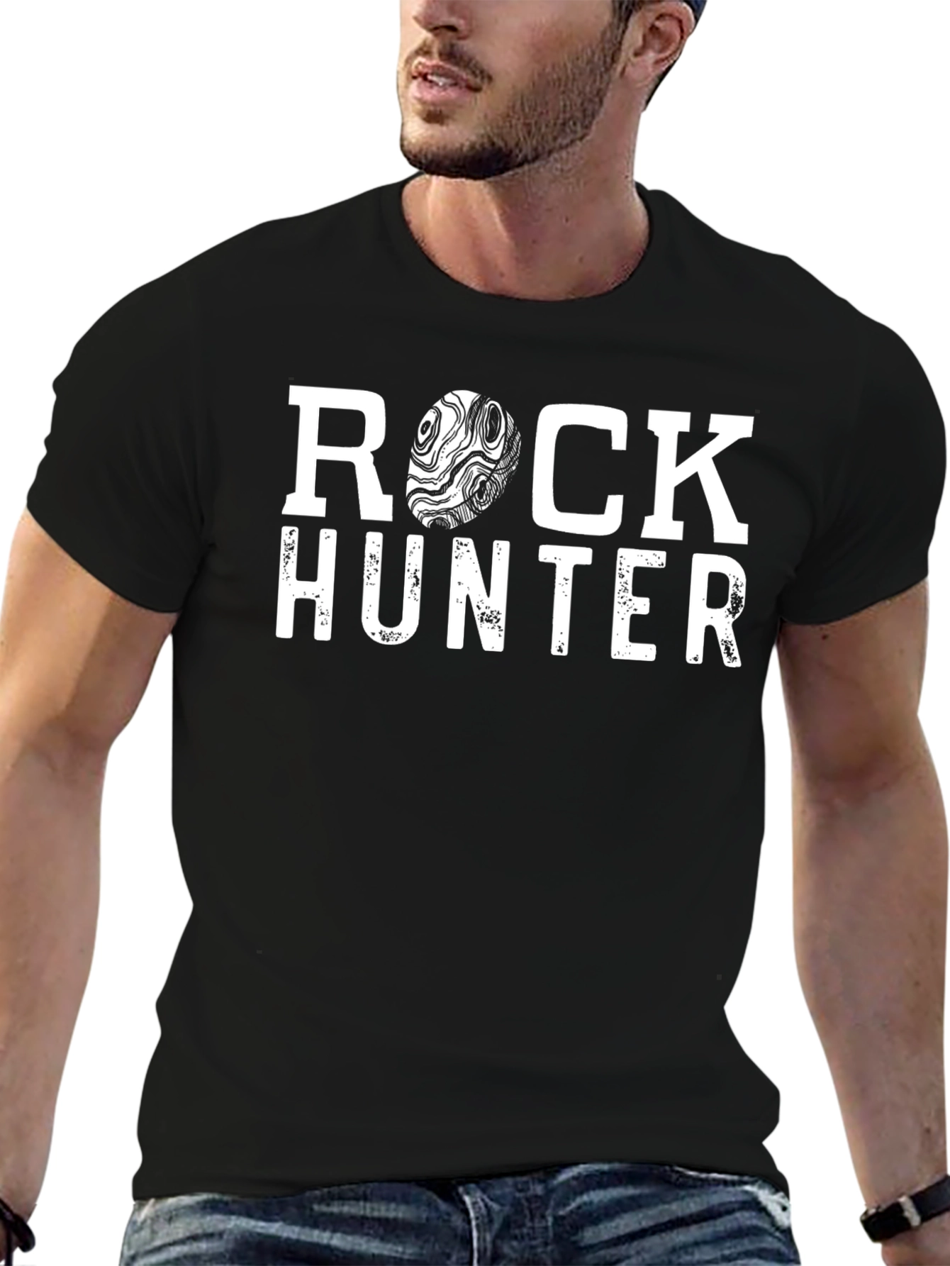 Camiseta Negra Rock Hunter para Amantes de la Geología