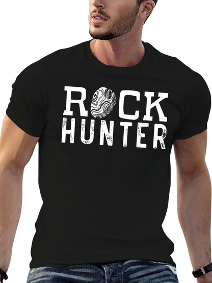 Camiseta Negra Rock Hunter para Amantes de la Geología