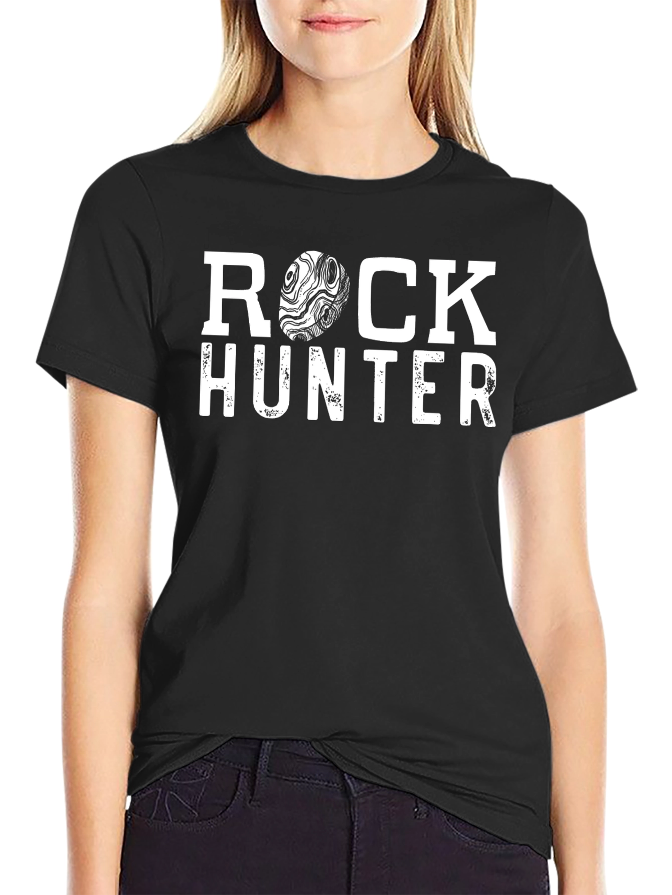 Camiseta Negra Rock Hunter para Amantes de la Geología