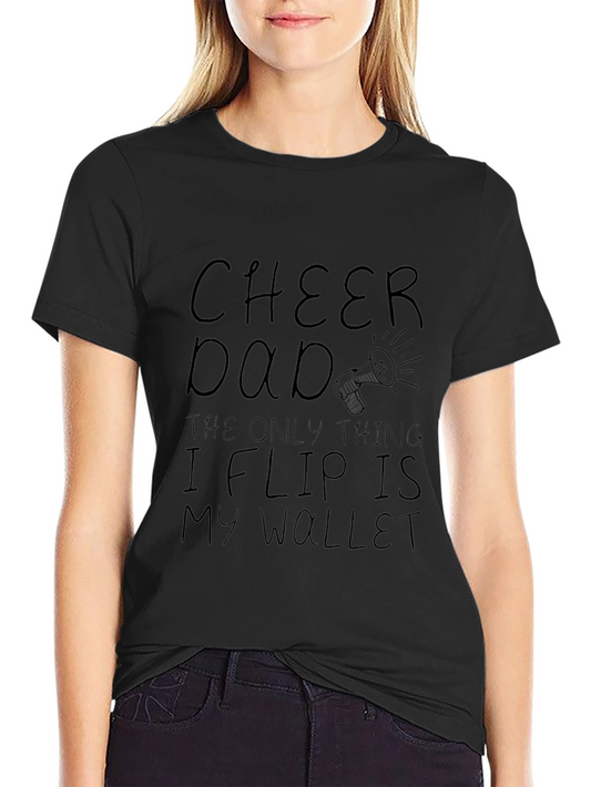 Camiseta Negra Divertida para Papá Cheer Dad