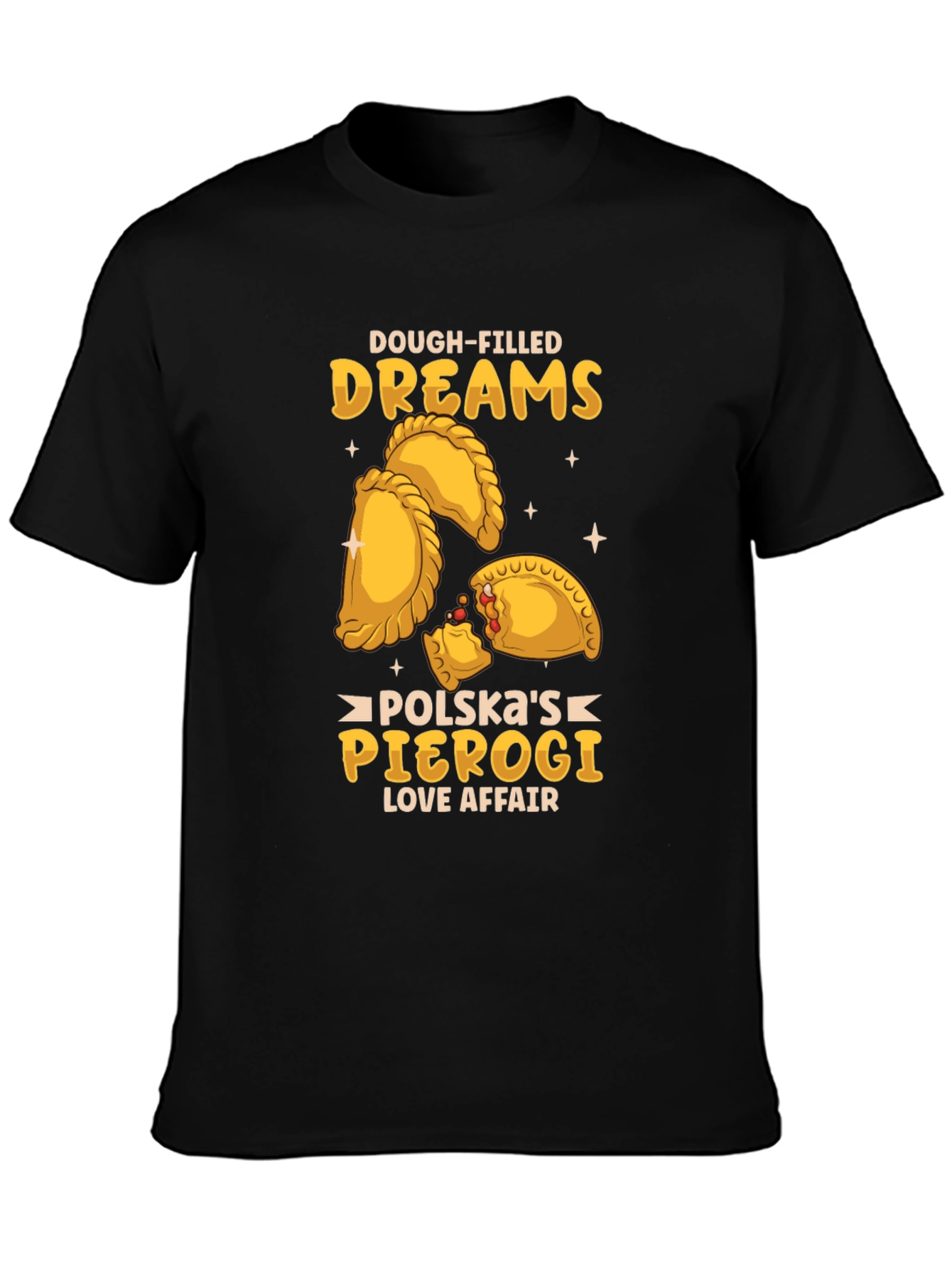 Camiseta Negra Sueños de Pierogi Polacos