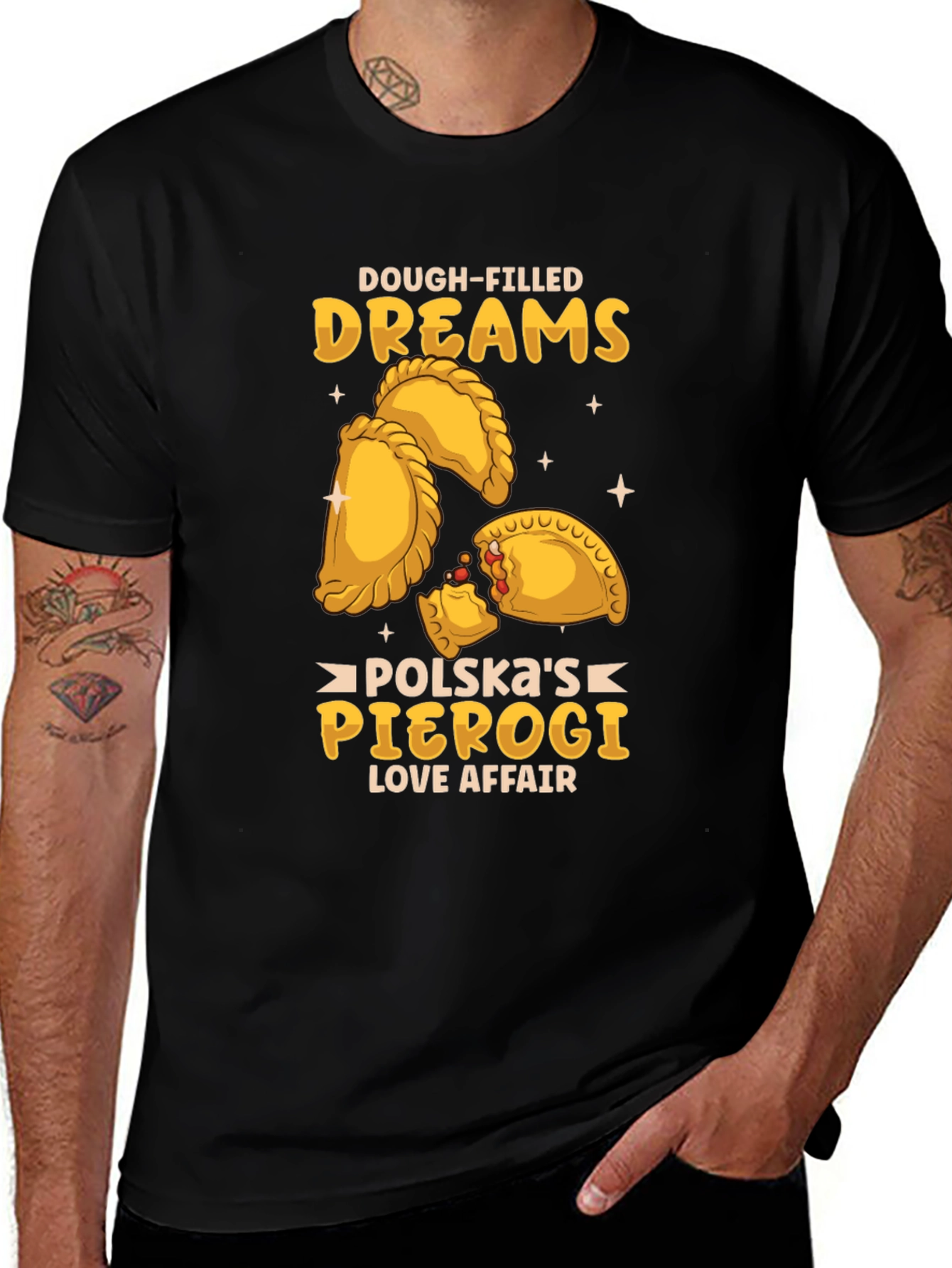 Camiseta Negra Sueños de Pierogi Polacos