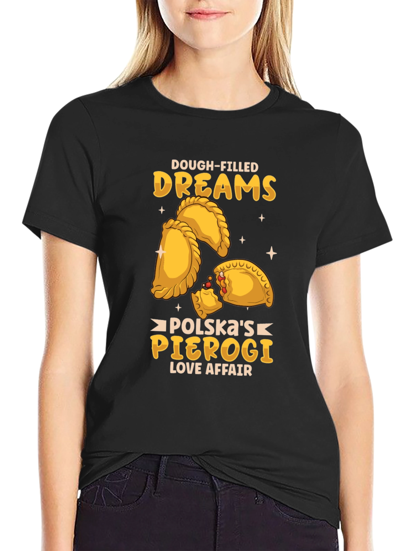 Camiseta Negra Sueños de Pierogi Polacos