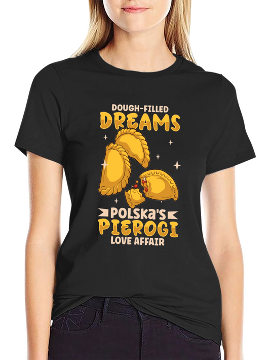 Camiseta Negra Sueños de Pierogi Polacos