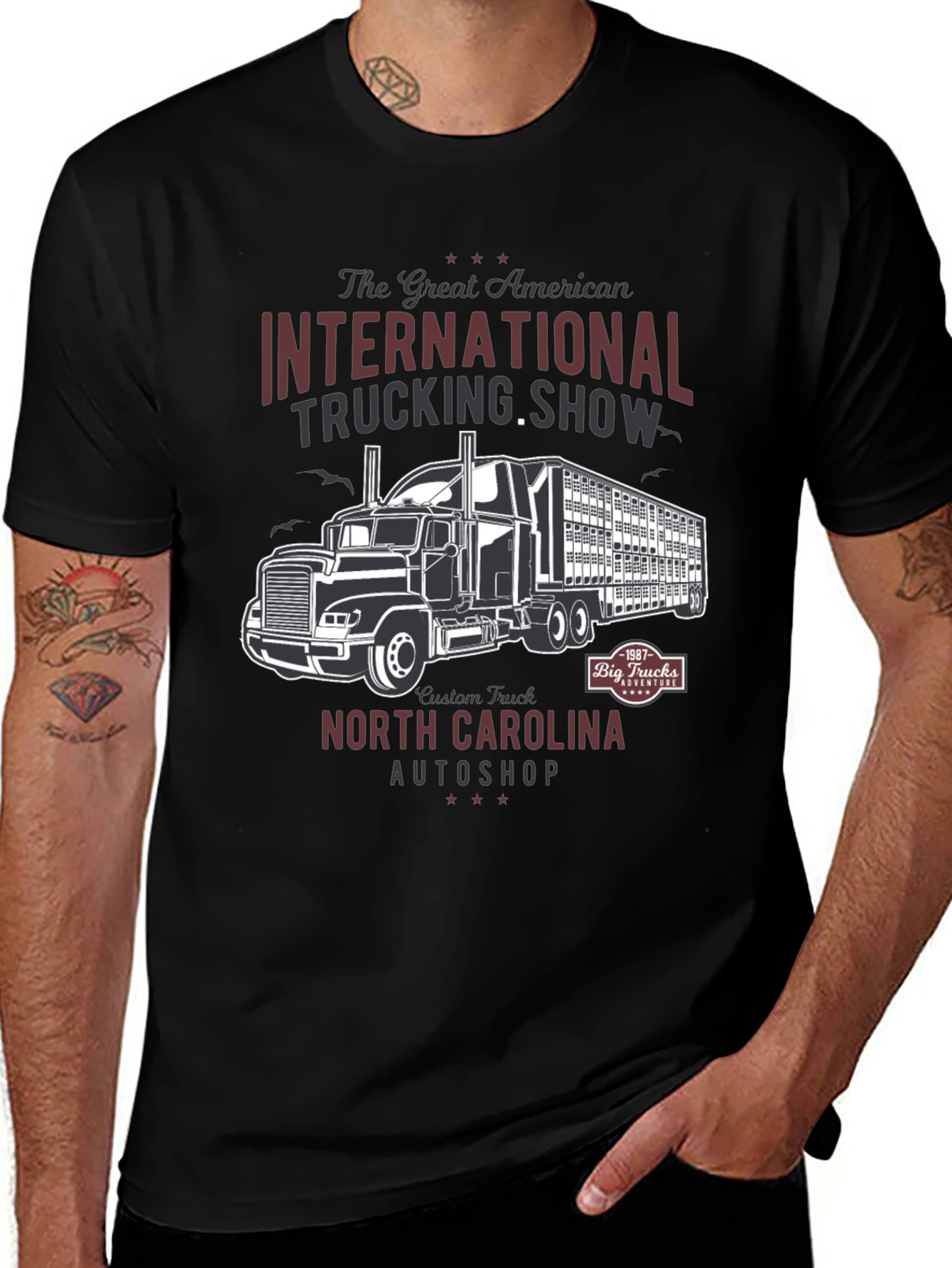Camiseta Negra Trucking Show Americana