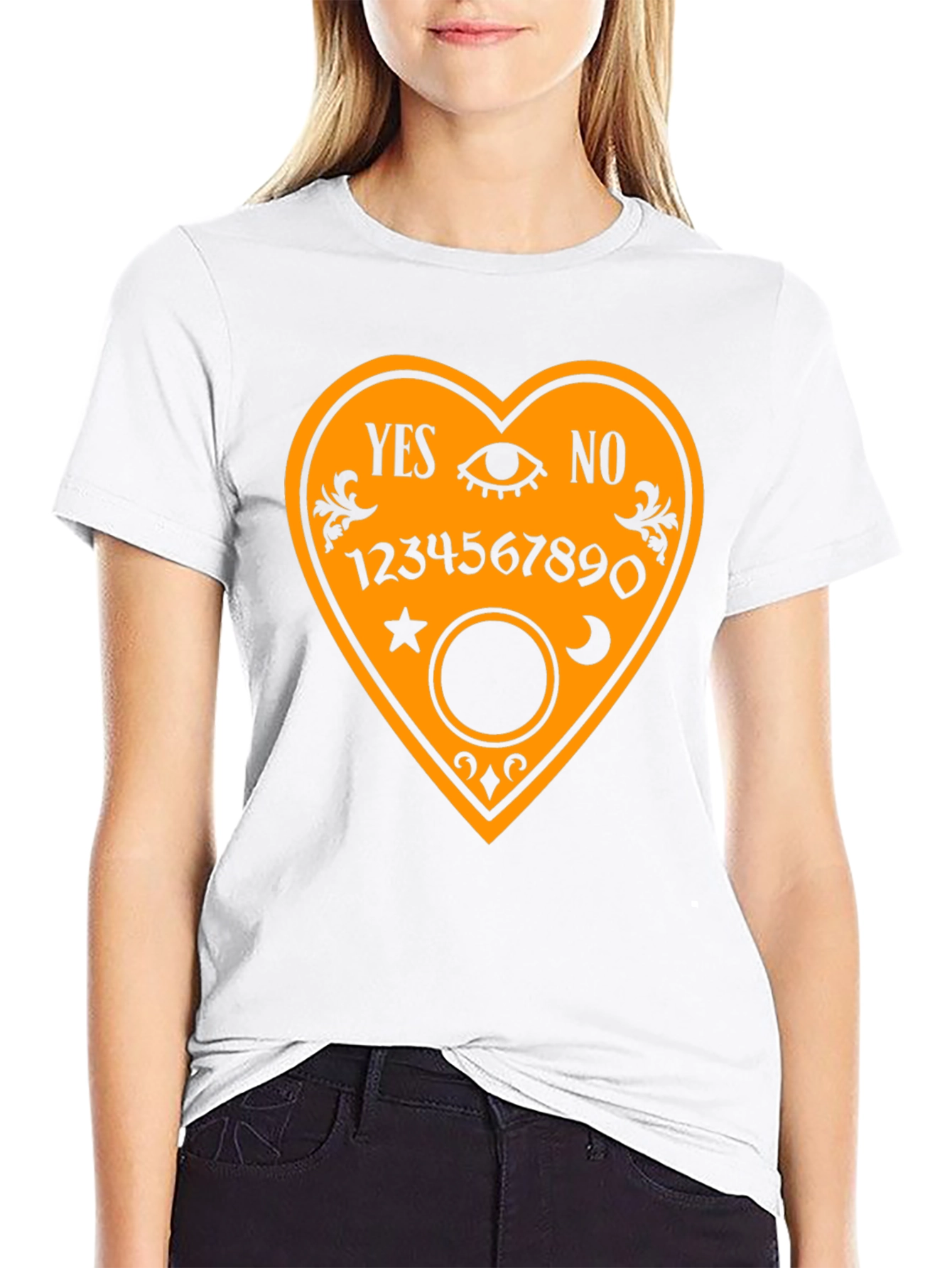 Camiseta Negra con Diseño de Tabla Ouija