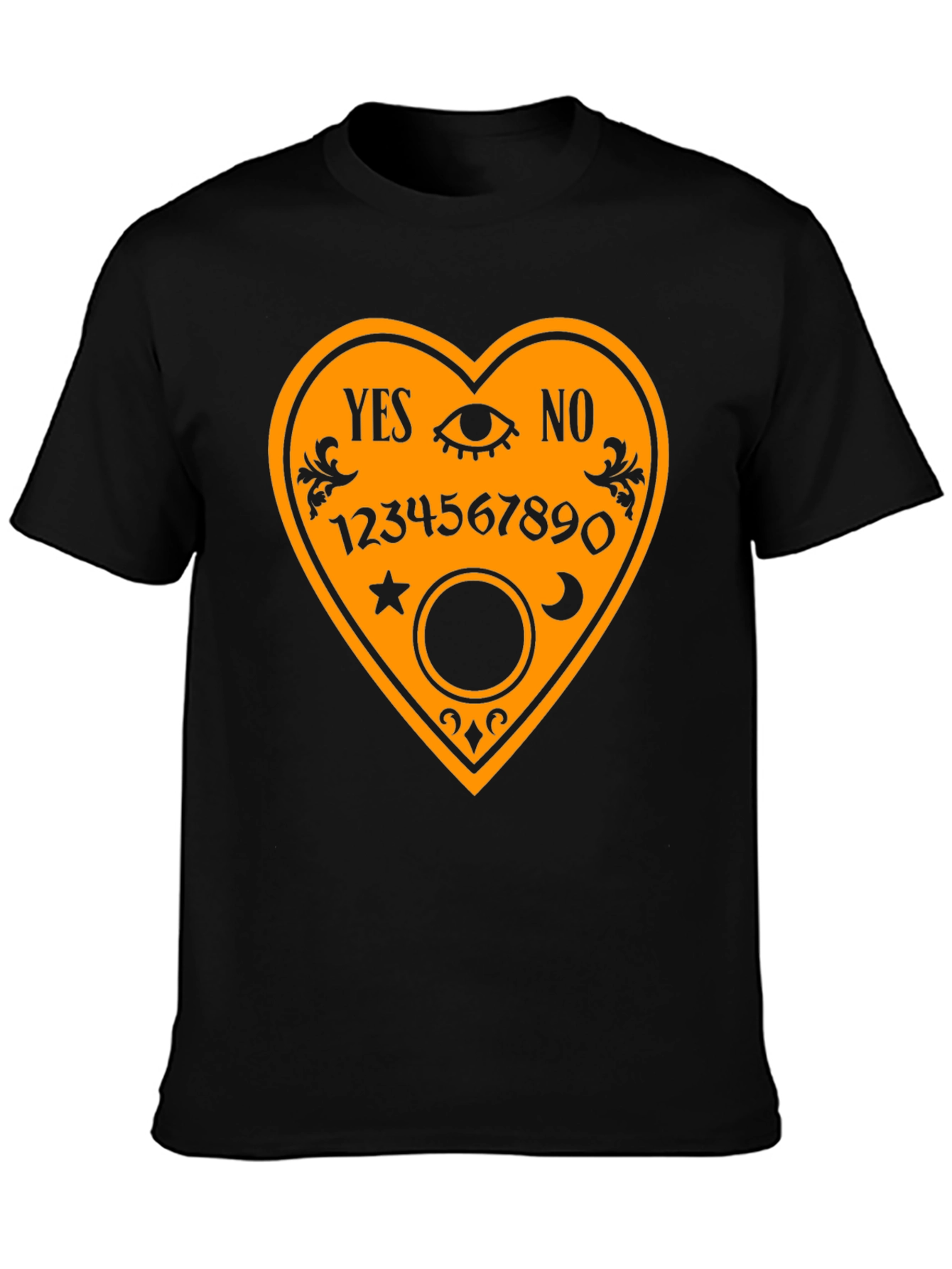 Camiseta Negra con Diseño de Tabla Ouija