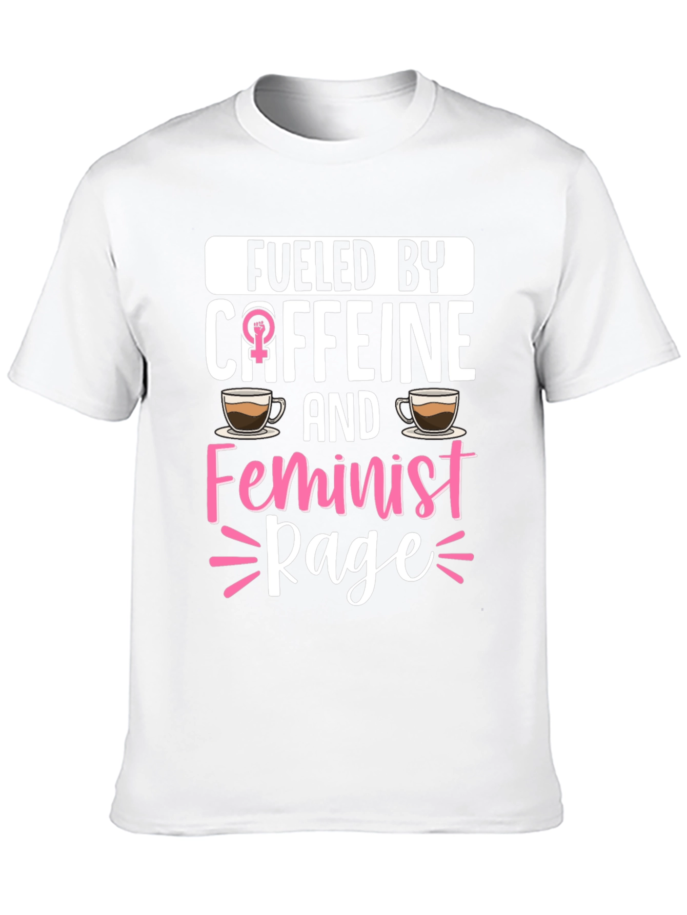 Camiseta Impulsado por cafeína y furia feminista