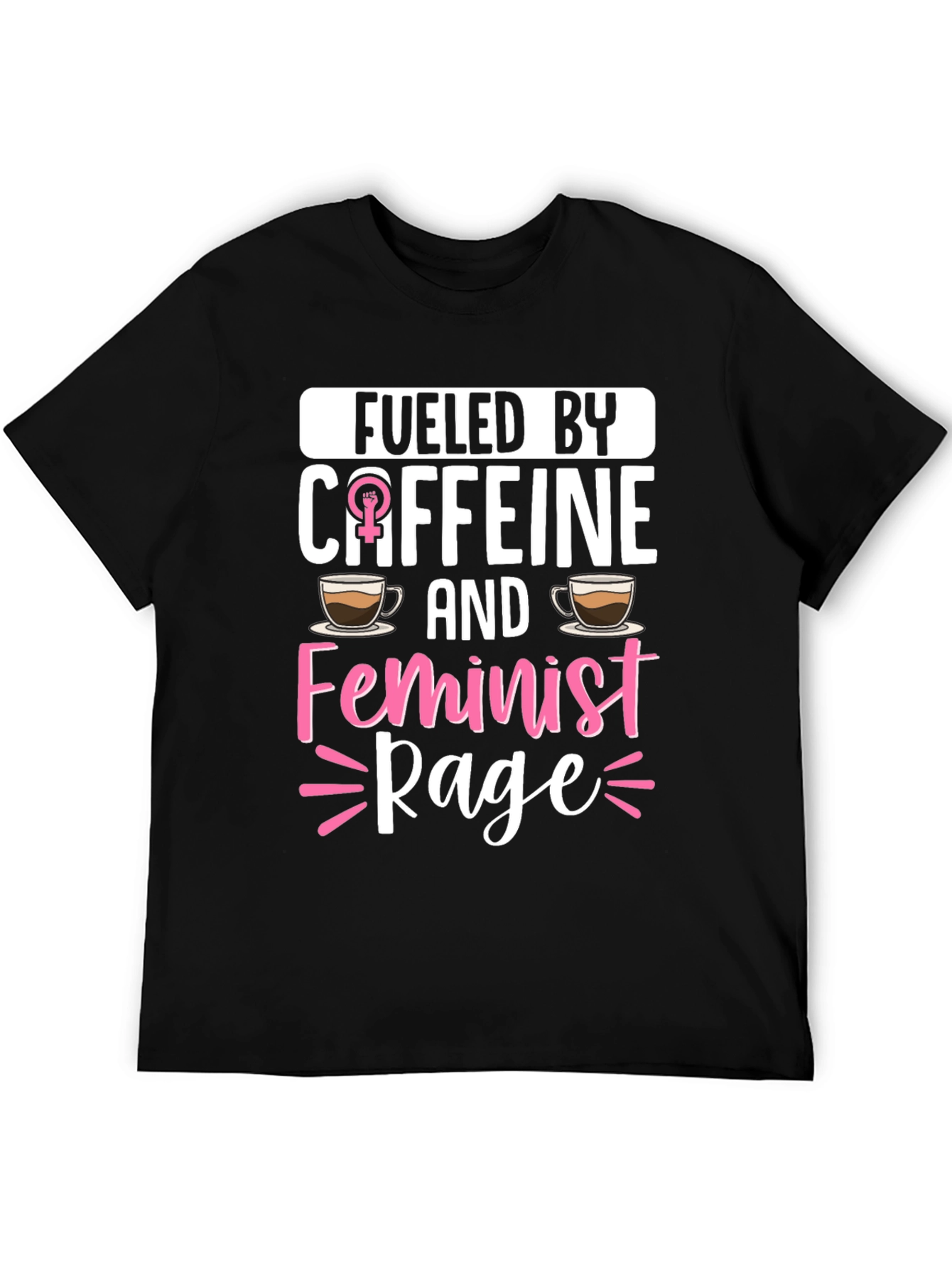 Camiseta Impulsado por cafeína y furia feminista
