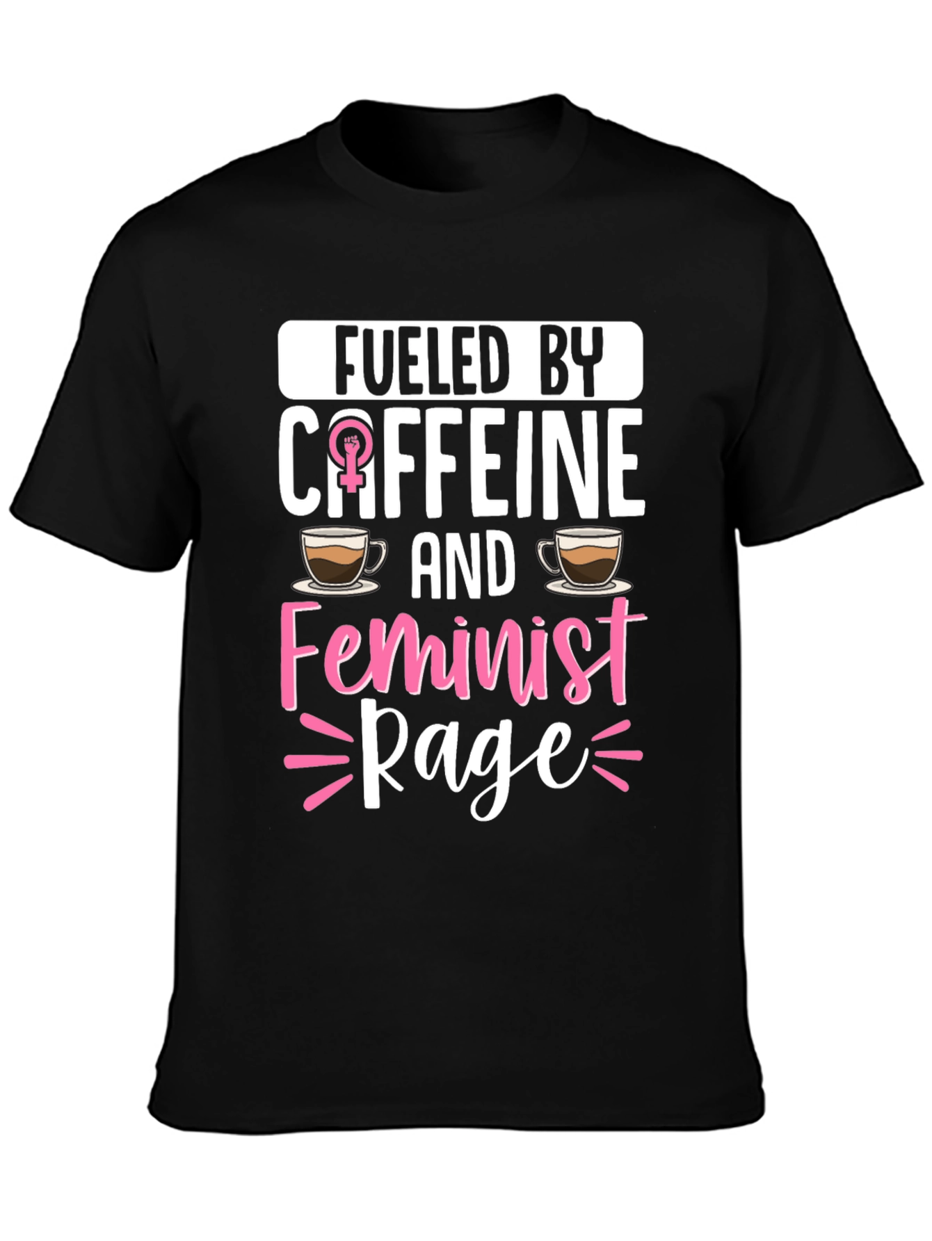 Camiseta Impulsado por cafeína y furia feminista