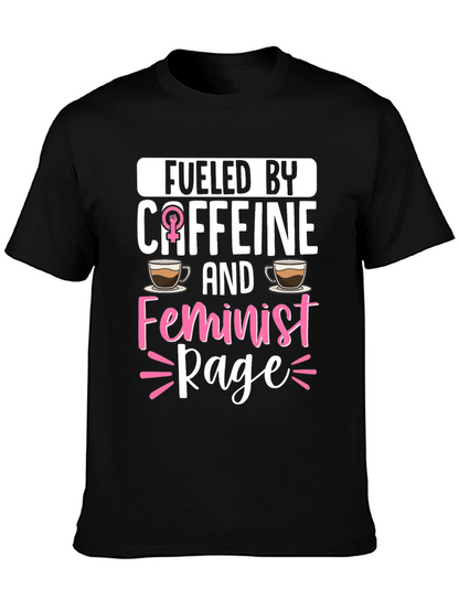 Camiseta Impulsado por cafeína y furia feminista