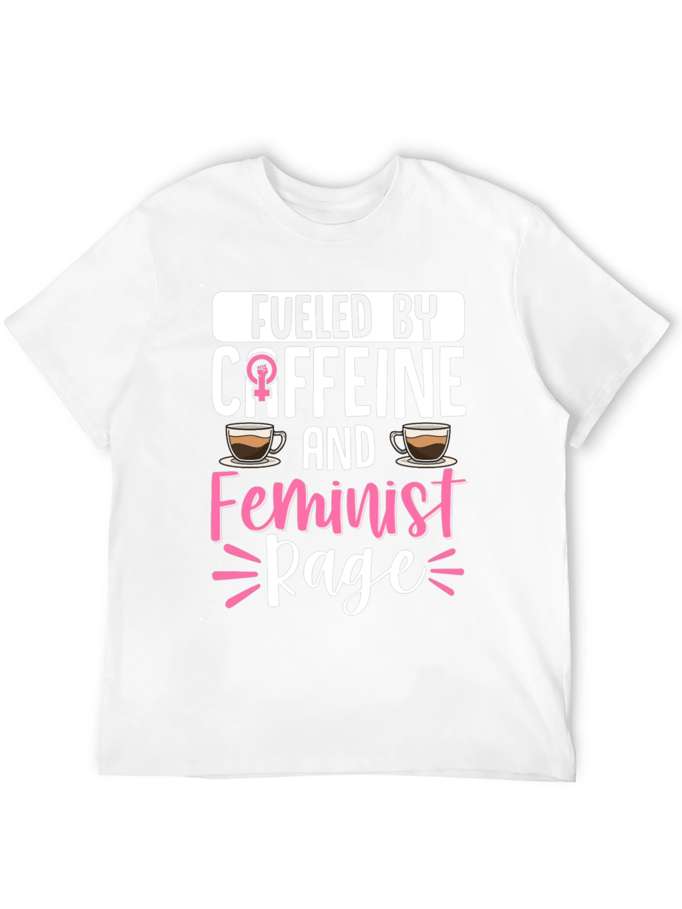 Camiseta Impulsado por cafeína y furia feminista