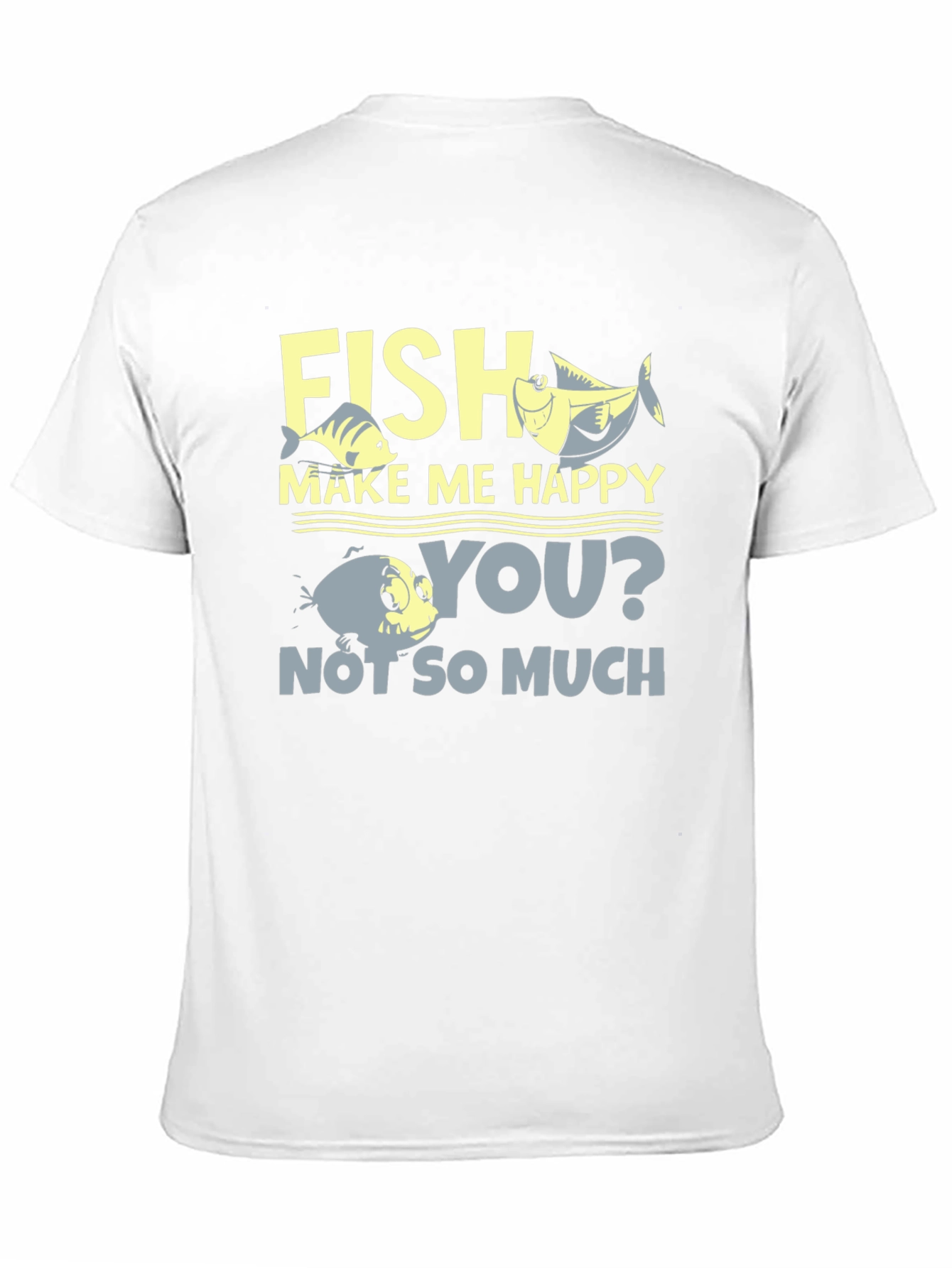 Camiseta Hombre Negra Estampada Fish Make Me Happy