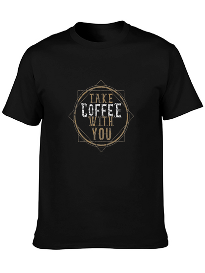 Camiseta Negra Take Coffee With You Casual