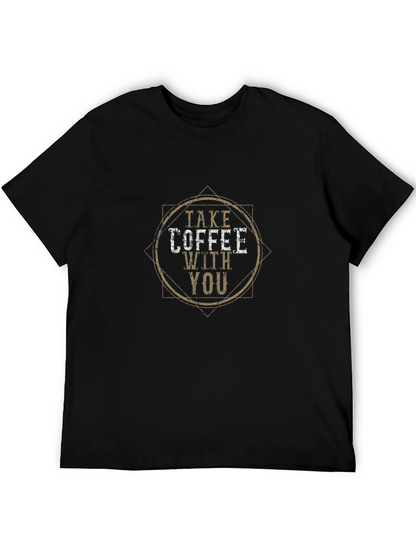 Camiseta Negra Take Coffee With You Casual