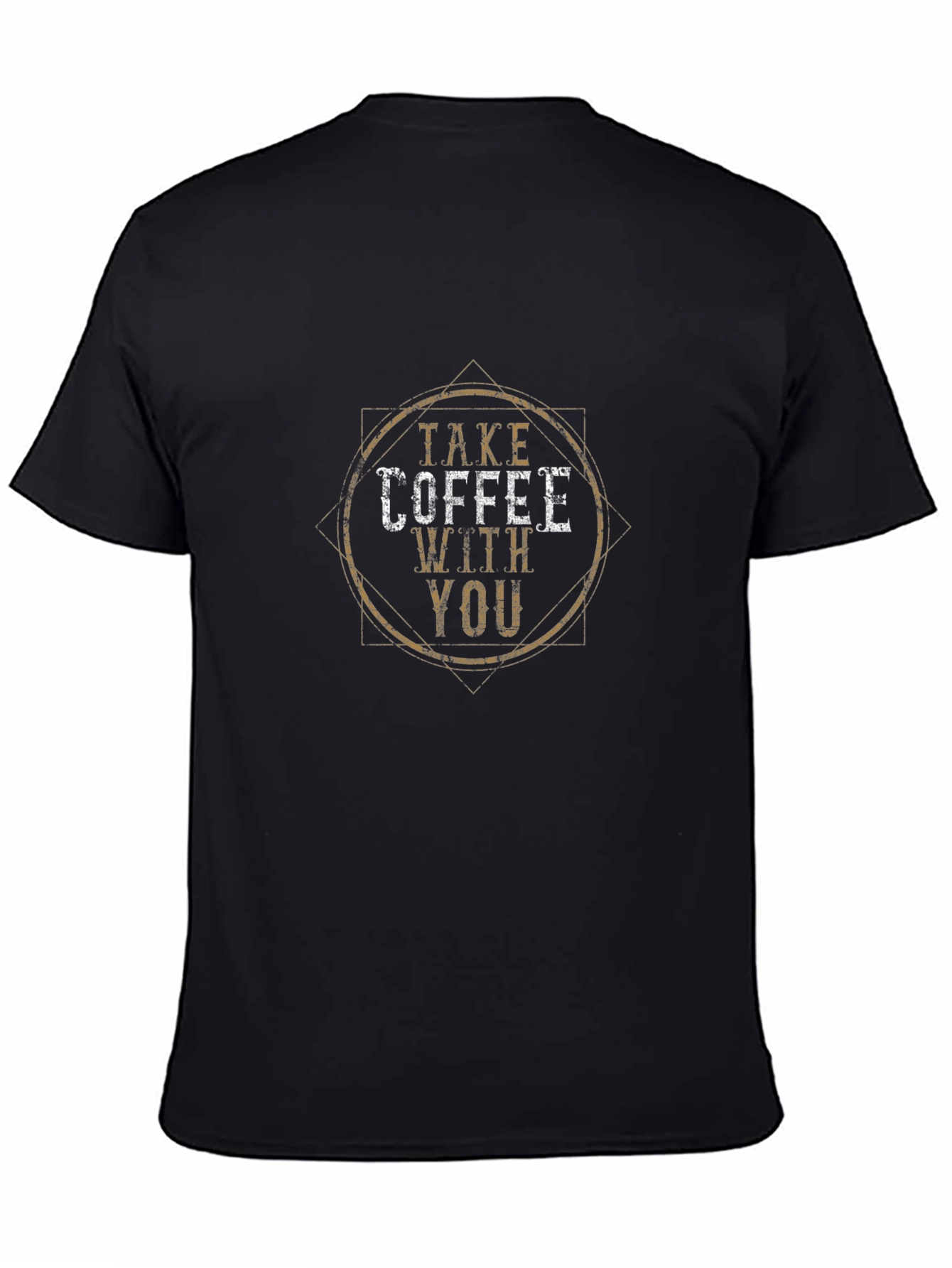 Camiseta Negra Take Coffee With You Casual