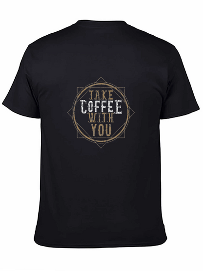 Camiseta Negra Take Coffee With You Casual