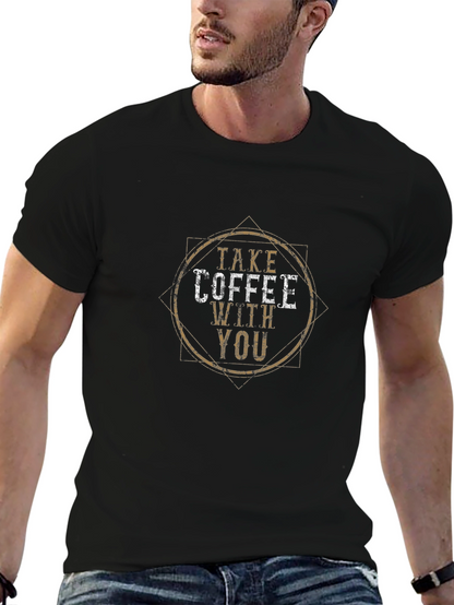 Camiseta Negra Take Coffee With You Casual