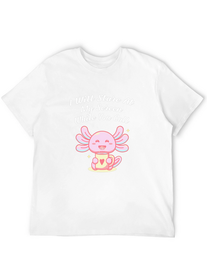 Camiseta Negra con Estampado de Axolote y Texto Divertido