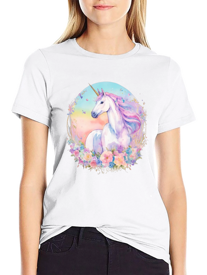 Camiseta Unicornio Mágico Floral