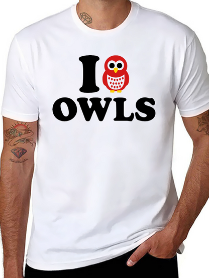 Camiseta Amo los Búhos Negra Estampada