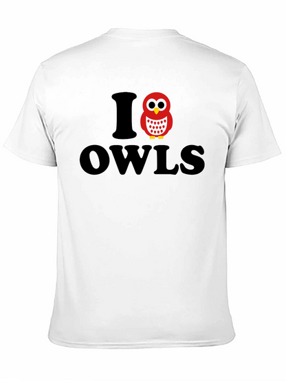 Camiseta Amo los Búhos Negra Estampada