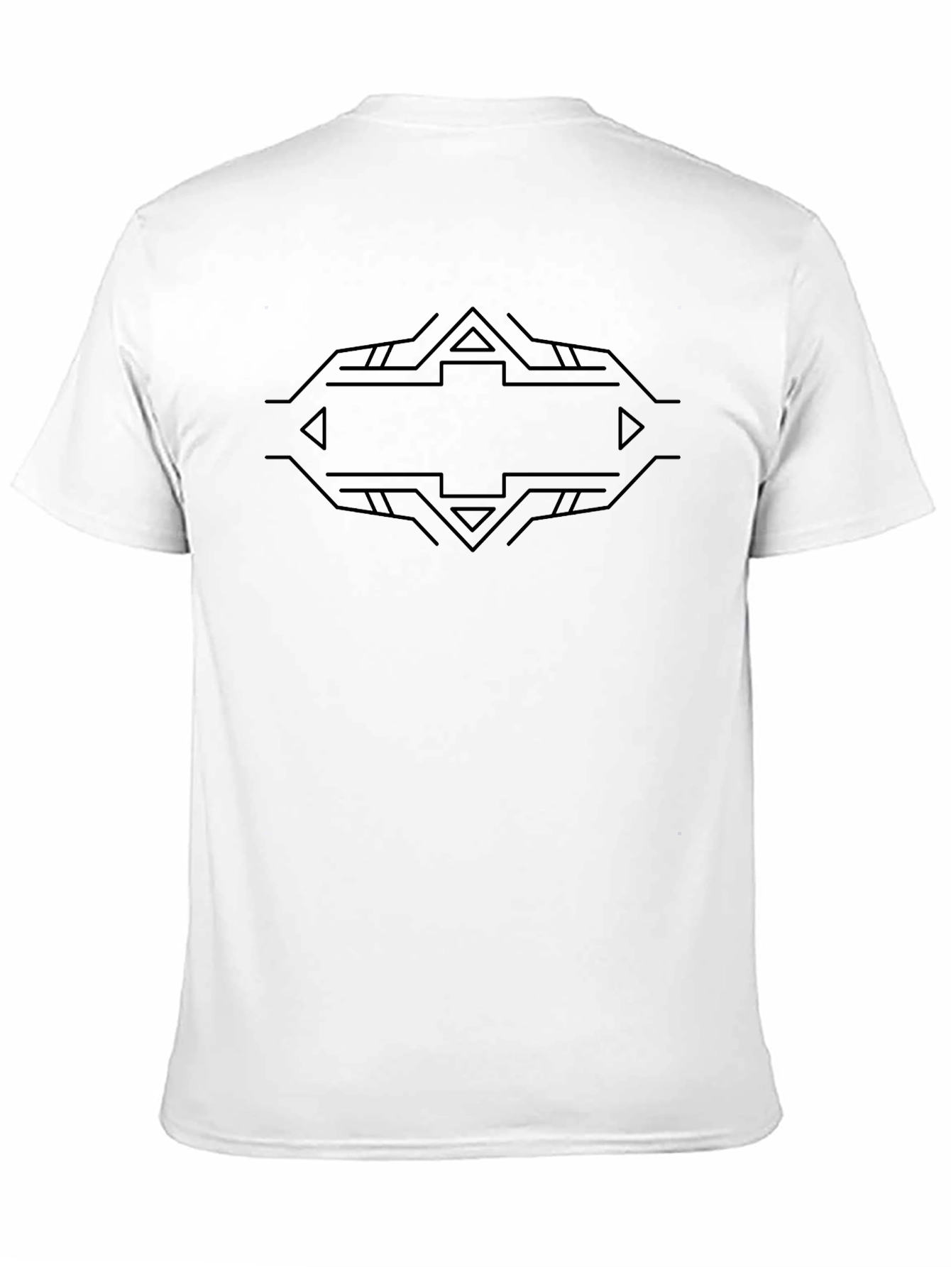 Camiseta Negra con Diseño Abstracto Geométrico