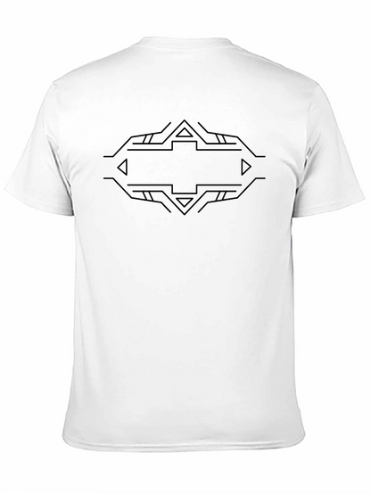 Camiseta Negra con Diseño Abstracto Geométrico
