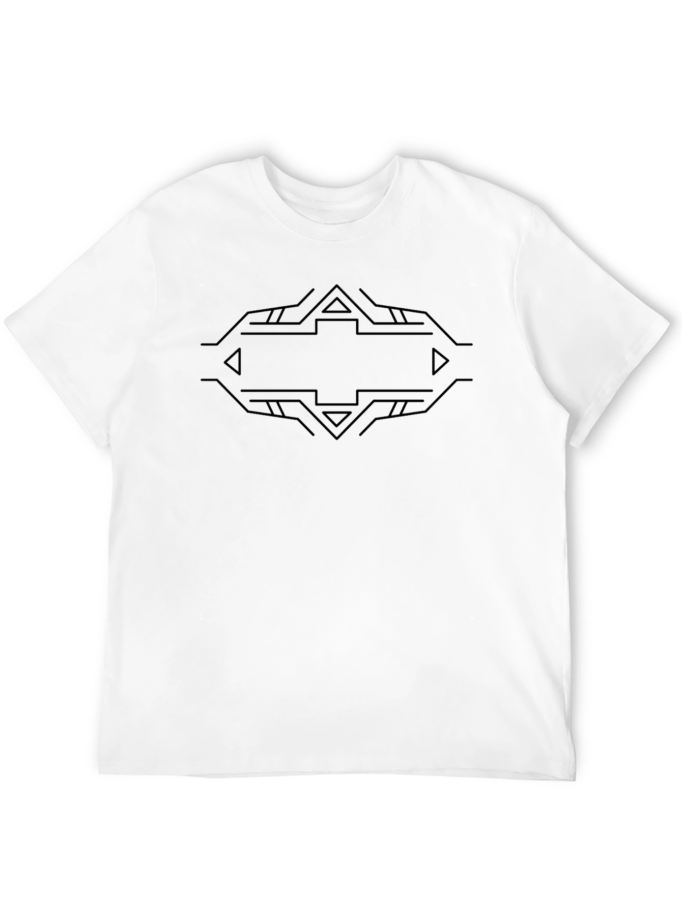 Camiseta Negra con Diseño Abstracto Geométrico