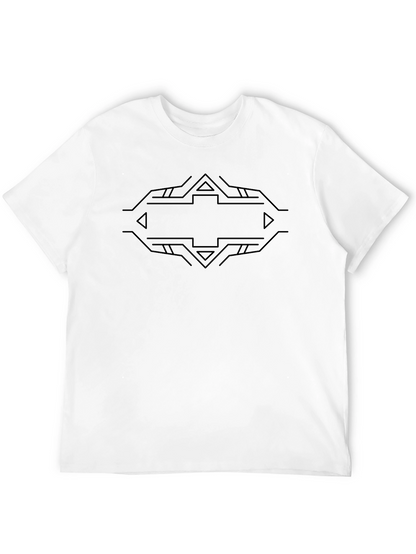 Camiseta Negra con Diseño Abstracto Geométrico