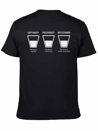 Camiseta Bitcoin Optimista Pesimista Divertida