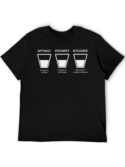 Camiseta Bitcoin Optimista Pesimista Divertida