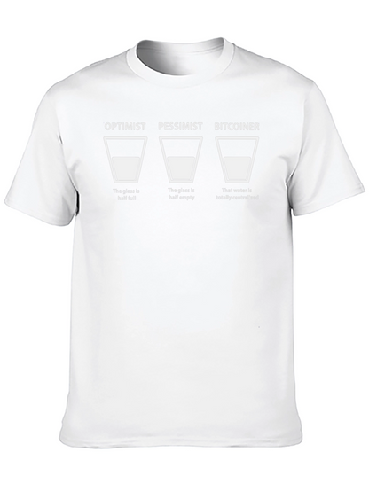 Camiseta Bitcoin Optimista Pesimista Divertida