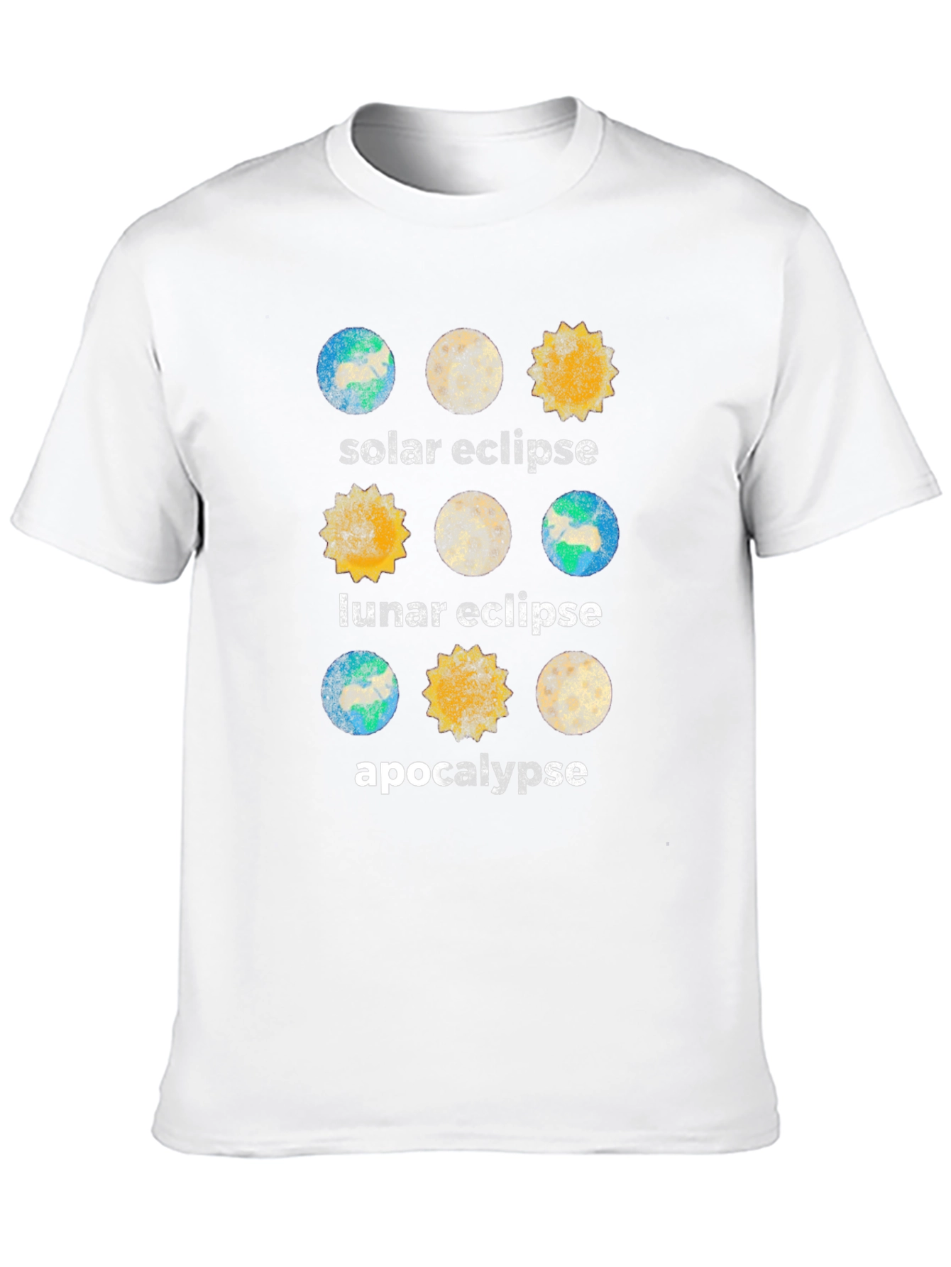 Camiseta Negra Eclipse Solar Lunar y Apocalipsis