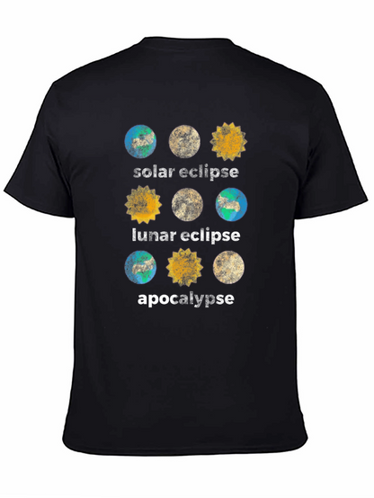 Camiseta Negra Eclipse Solar Lunar y Apocalipsis