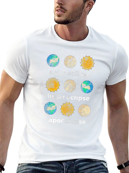 Camiseta Negra Eclipse Solar Lunar y Apocalipsis